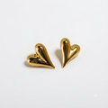 AARNIKAA Minimalist Puffy Heart Stud Earrings | Gold Plated Anti-Tarnish Chic Jewelry