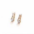 AARNIKAA Premium Rose Gold Diamond Solitaire Huggie Earrings | Elegant Jewelry