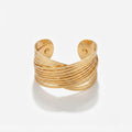 Modern Multi-Layer Gold Cuff Bracelet - Stacked Wire Statement Hand Jewelry