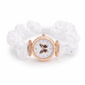 Butterfly Charm Floral Scrunchie Bracelet for Women | Elegant Rose Gold Fashion Bracelet