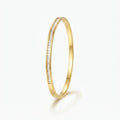 Minimalist Gold-Plated Baguette Crystal Bangle Bracelet - Slim Stackable Jewelry