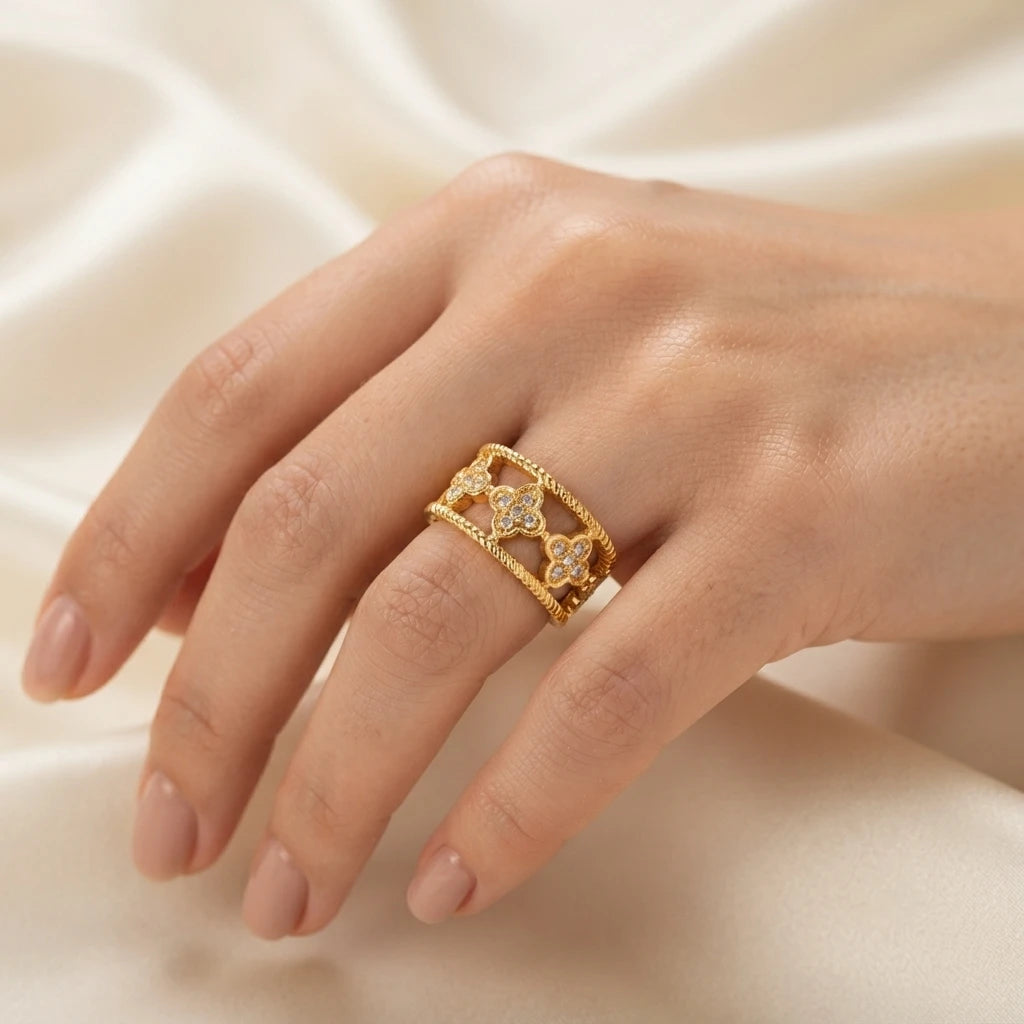 Aarnikaa Minimalist Gold Plated Geometric Circle Ring