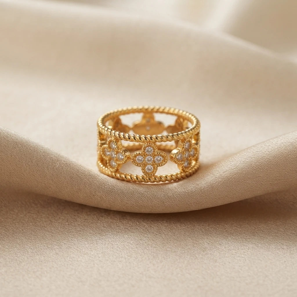 Aarnikaa Minimalist Gold Plated Geometric Circle Ring