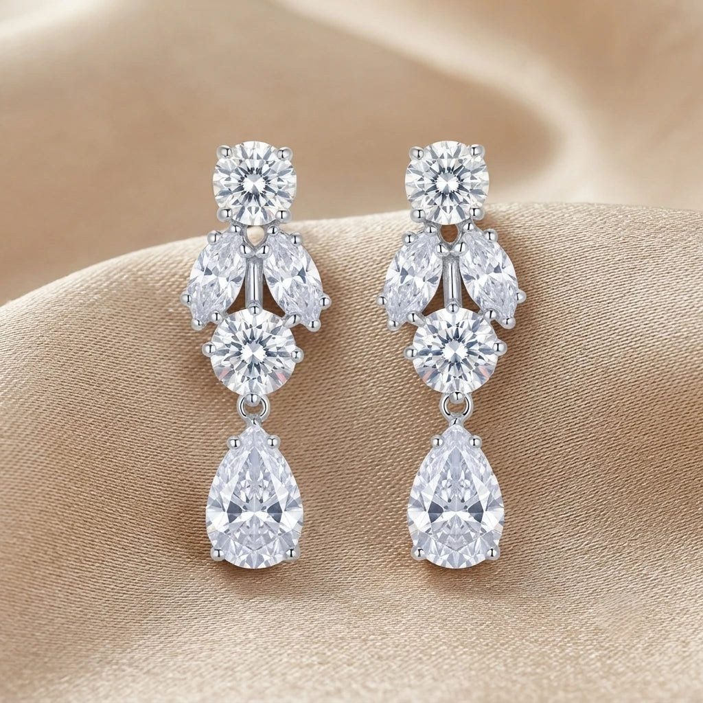 AARNIKAA Premium Crystal Drop Earrings | Luxury Wedding Jewelry