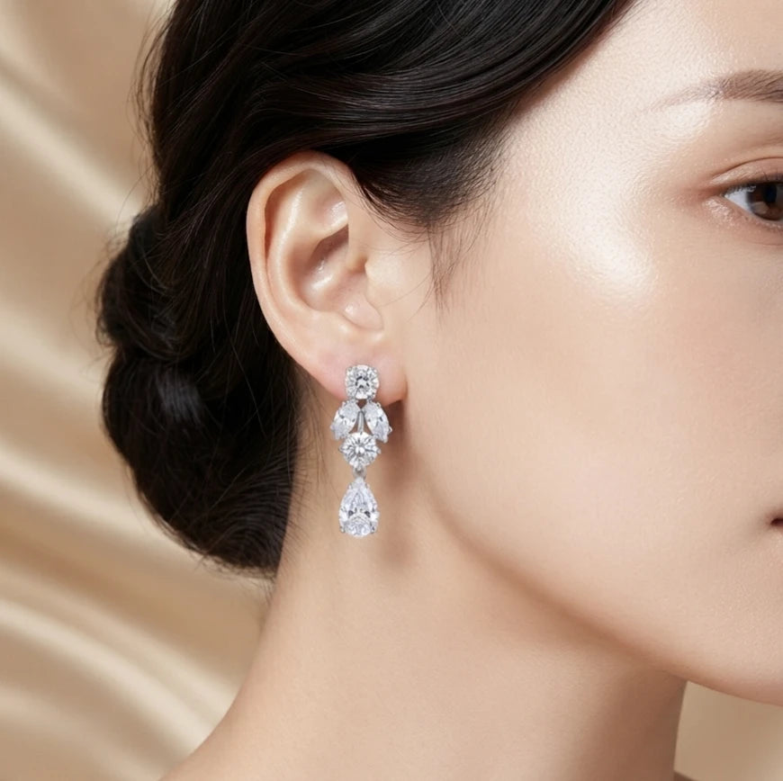AARNIKAA Premium Crystal Drop Earrings | Luxury Wedding Jewelry