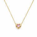 AARNIKAA Gold Plated Pink Adina Pendant | Contemporary Heart-Themed Anti-Tarnish Necklace