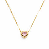 AARNIKAA Gold Plated Pink Adina Pendant | Contemporary Heart-Themed Anti-Tarnish Necklace