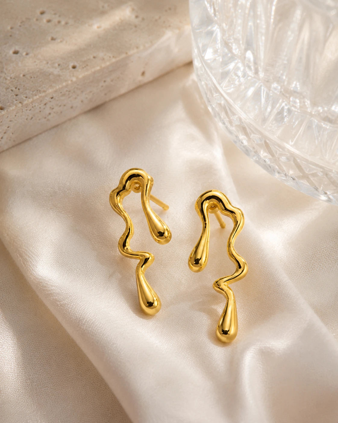 AARNIKAA Quirky Drop Earrings | Gold Plated Stainless Steel Anti-Tarnish Dangles