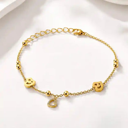 Aarnikaa Anti-Tarnish Gold-Plated Heart Charm Bracelet Daily Wear Trendy