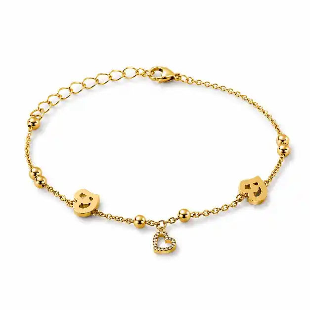 Aarnikaa Anti-Tarnish Gold-Plated Heart Charm Bracelet Daily Wear Trendy
