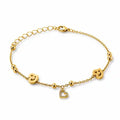 Aarnikaa Anti-Tarnish Gold-Plated Heart Charm Bracelet Daily Wear Trendy