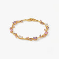 Gold Plated Floral Vine Bracelet with Multicolored Gemstones – Elegant Women’s Jewelry